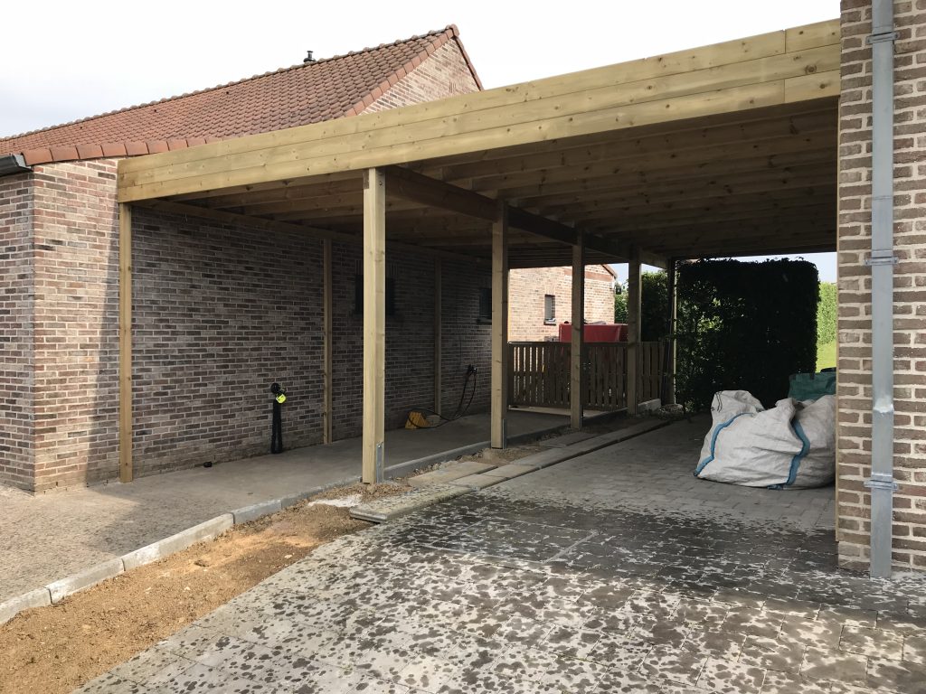 dubbel carport 3 Dubois Houtconstructies carports, tuinhuizen en omheiningen